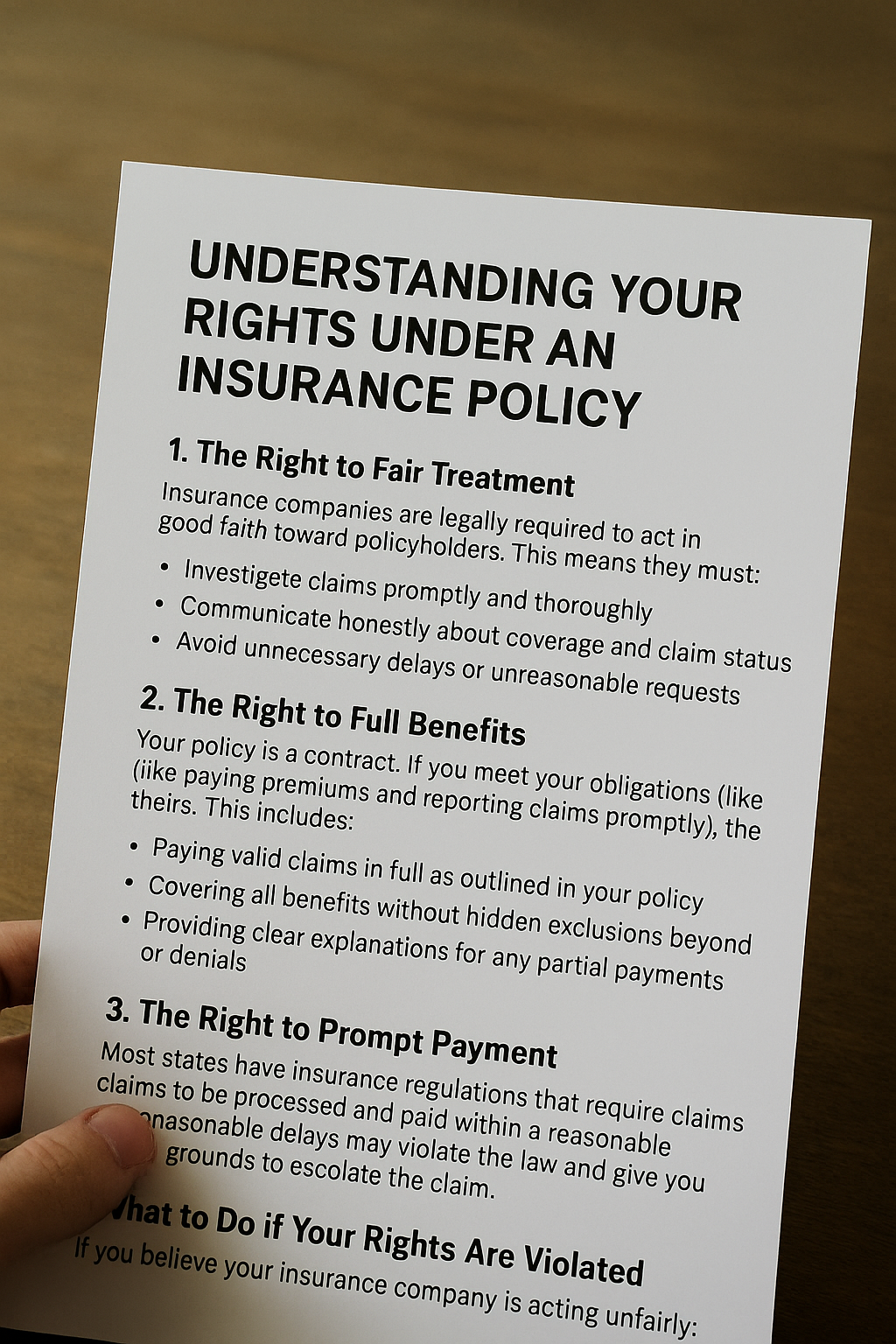 Understanding Your Rights Under an Insurance Policy